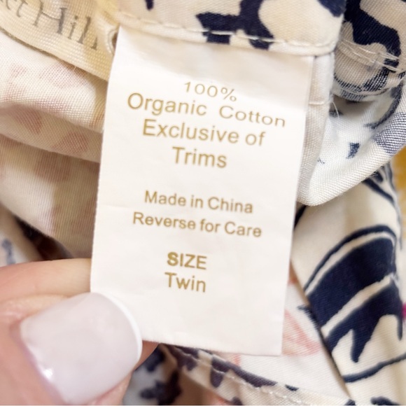 GARNET HILL Multicolor MEADOW FLORAL Organic Cotton Duvet Cover Button Close - Picture 8 of 13